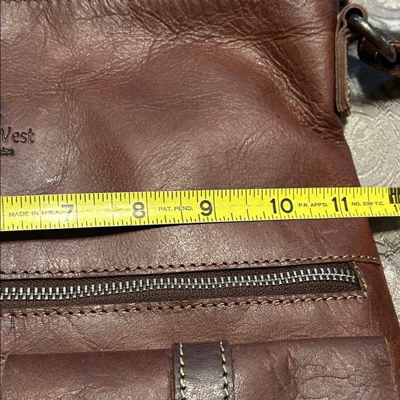 Wild West Los Angeles distressed Brown Leather Crossbody Bag purse - Picture 9 of 10